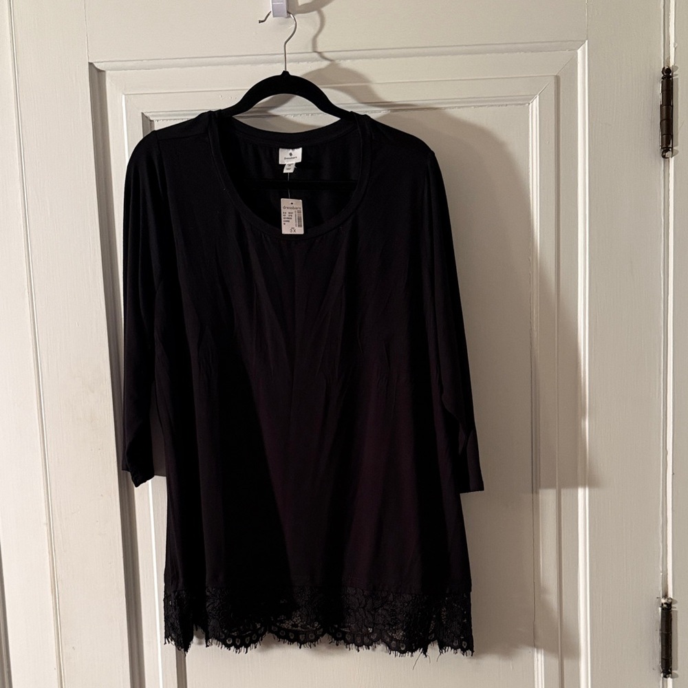 Dress Barn Black Tunic with Lace Hem